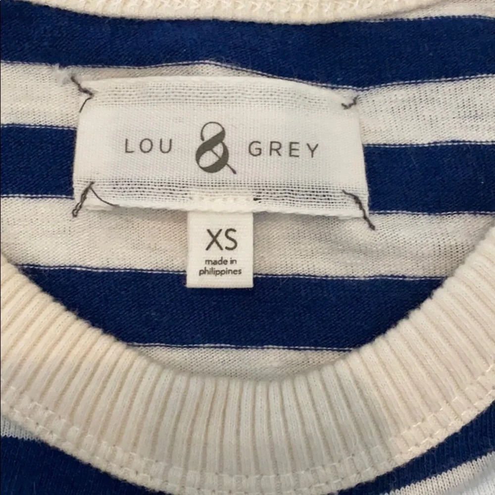 Navy and off white striped dress - Picture 3 of 3